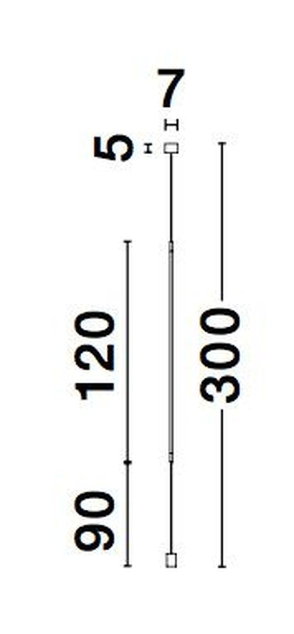 Suspension Elettra laiton, H 300 cm