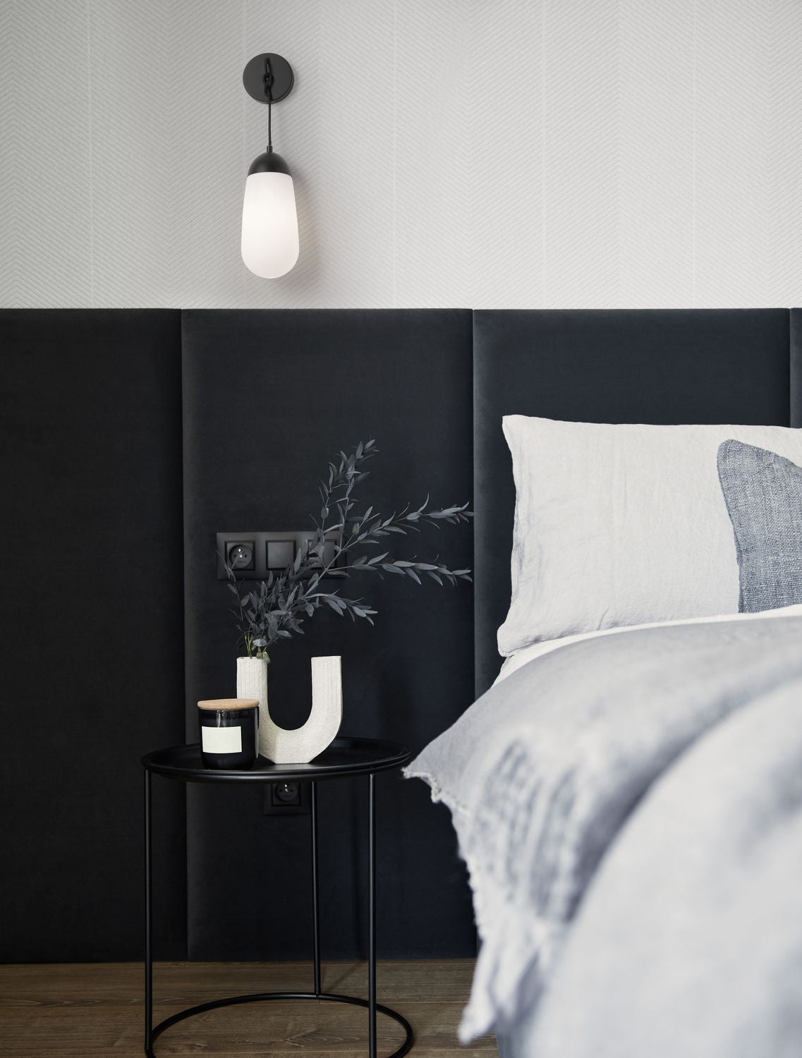 Applique murale Blaky noire, verre