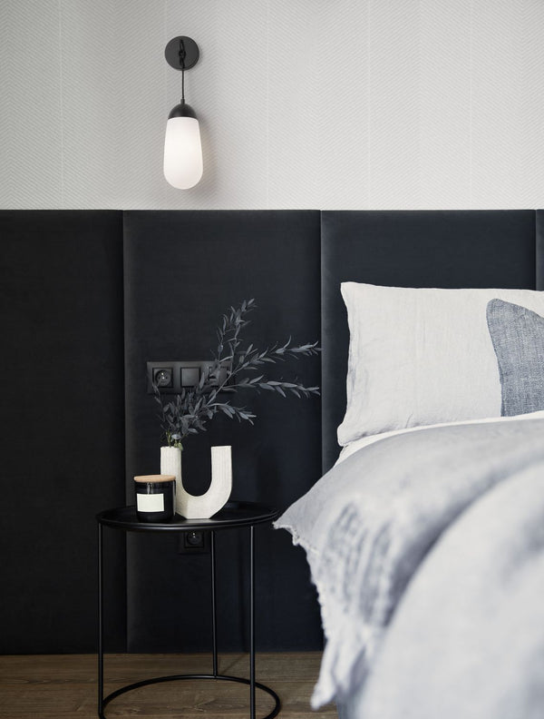 Applique murale Blaky noire, verre