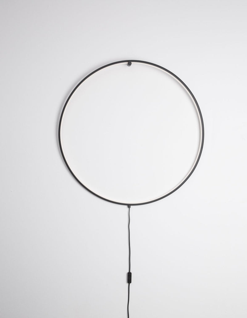 Lampe à poser Ring noire, H 45 cm