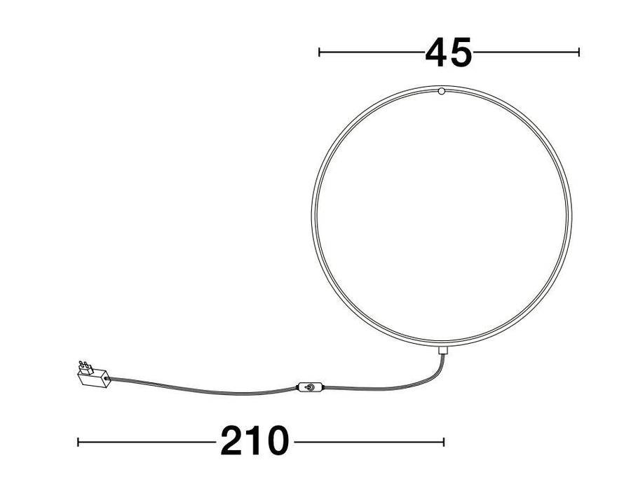 Lampe à poser Ring noire, H 45 cm