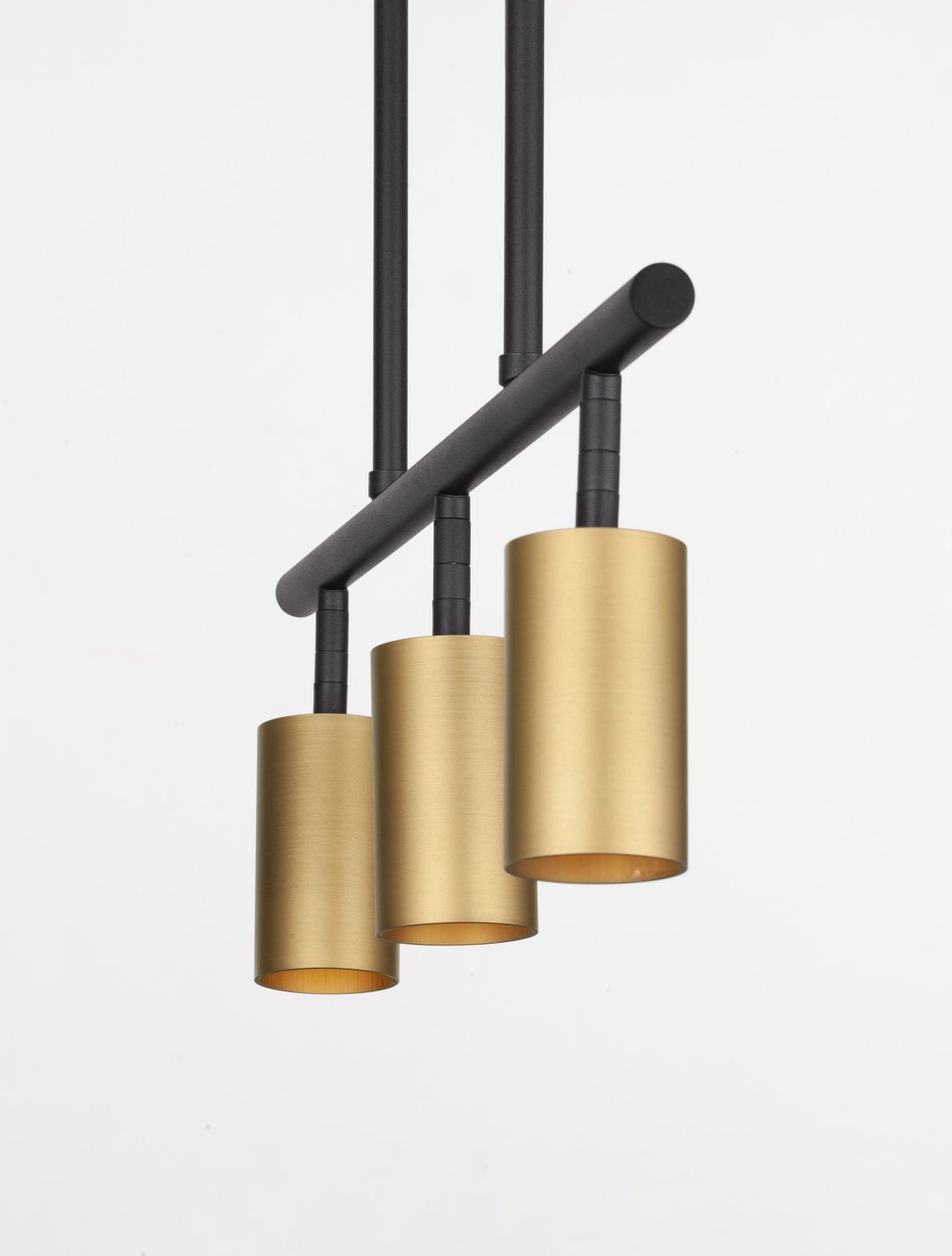 Suspension Pogno 3 lumières noire, H 87,5 cm