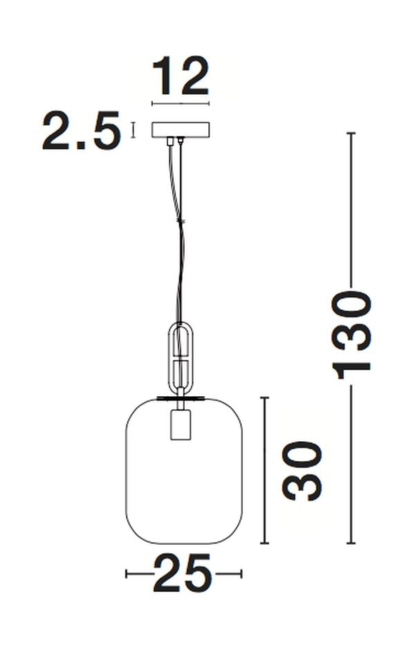 Suspension Hunter noire, verre