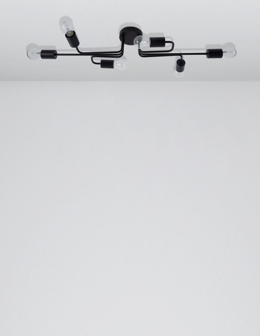 Plafonnier Granso 6 lumières noir