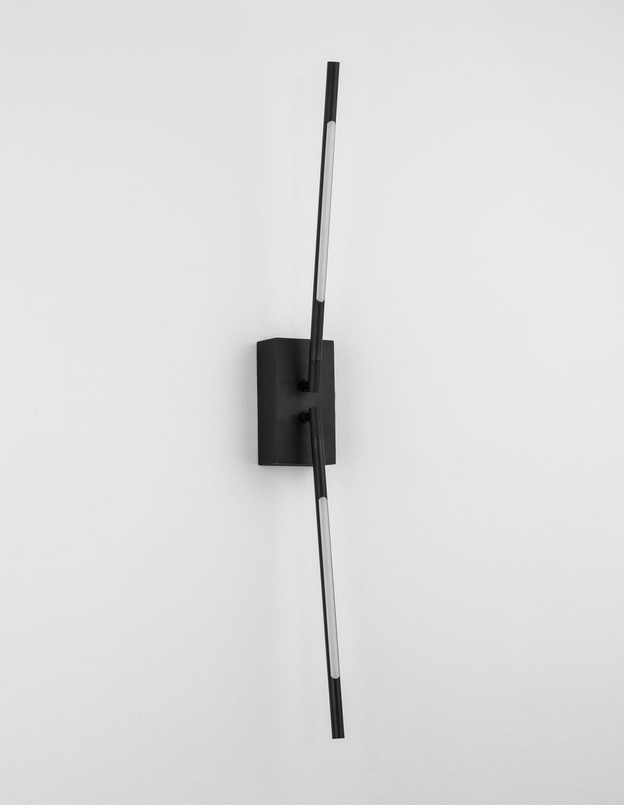Applique murale Raccio noire, H 74 cm