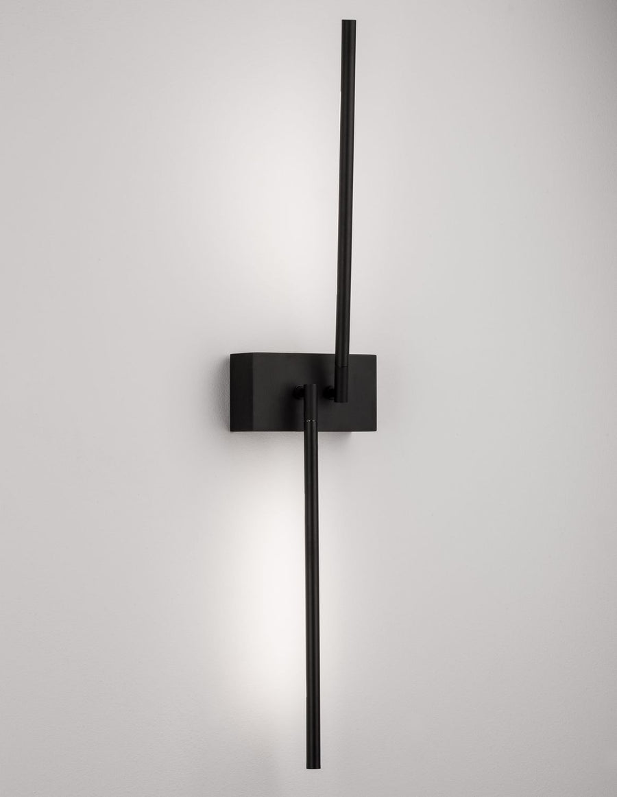 Applique murale Raccio noire, H 74 cm