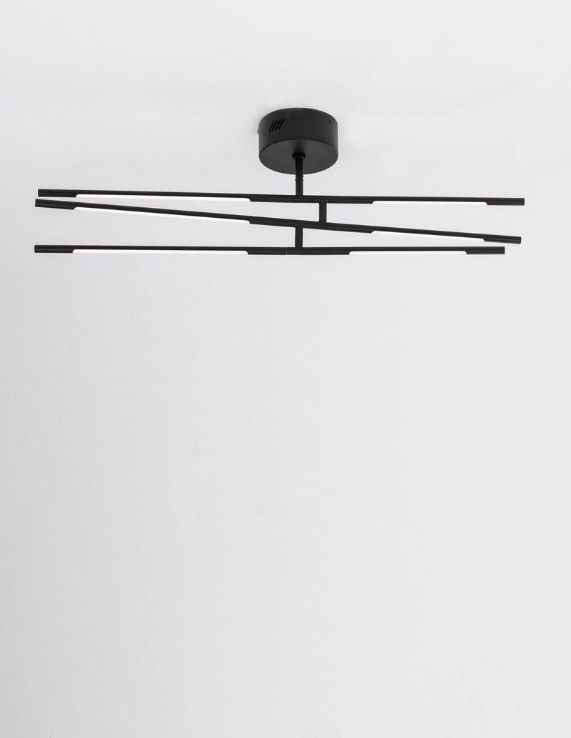 Plafonnier Raccio noir, L 84 cm