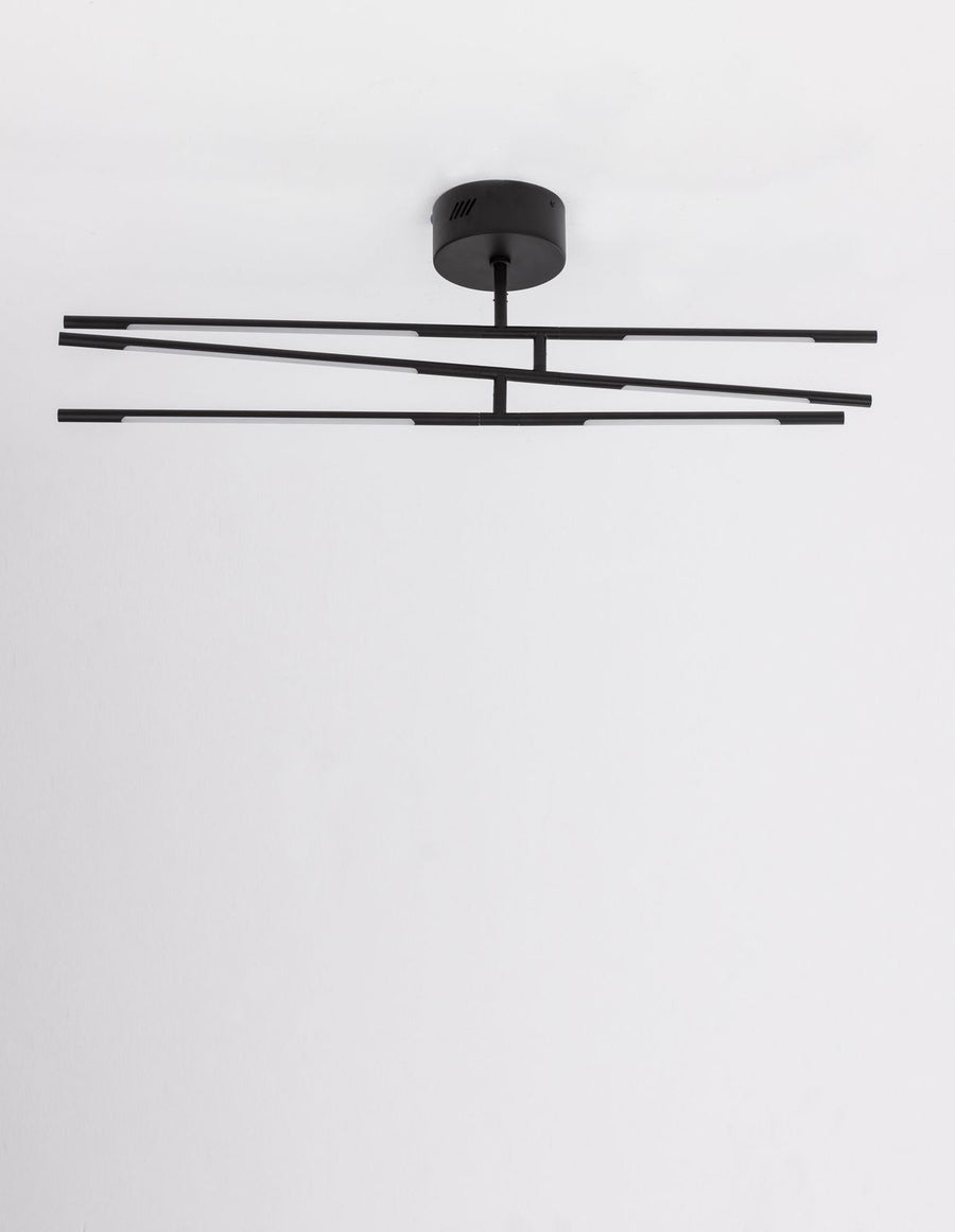 Plafonnier Raccio noir, L 84 cm