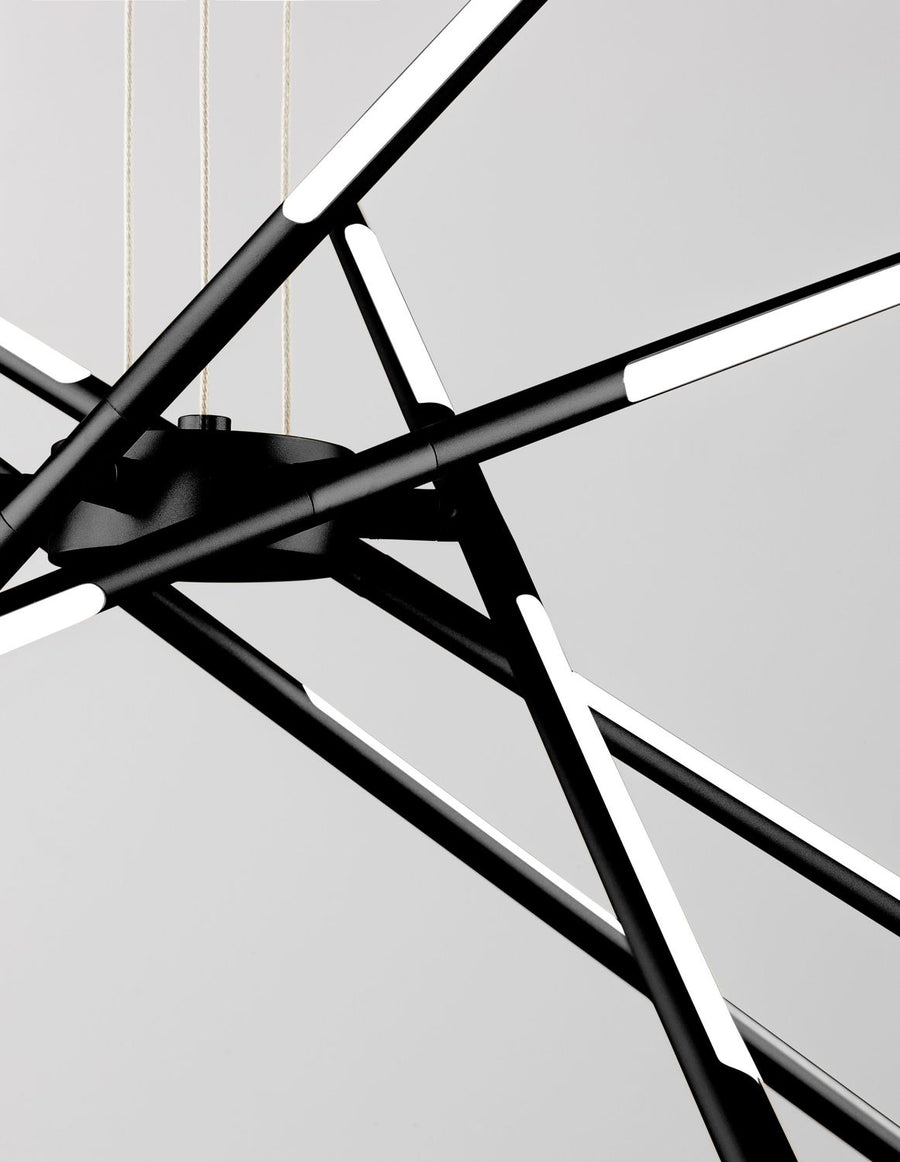 Suspension Raccio noire, H 120 cm