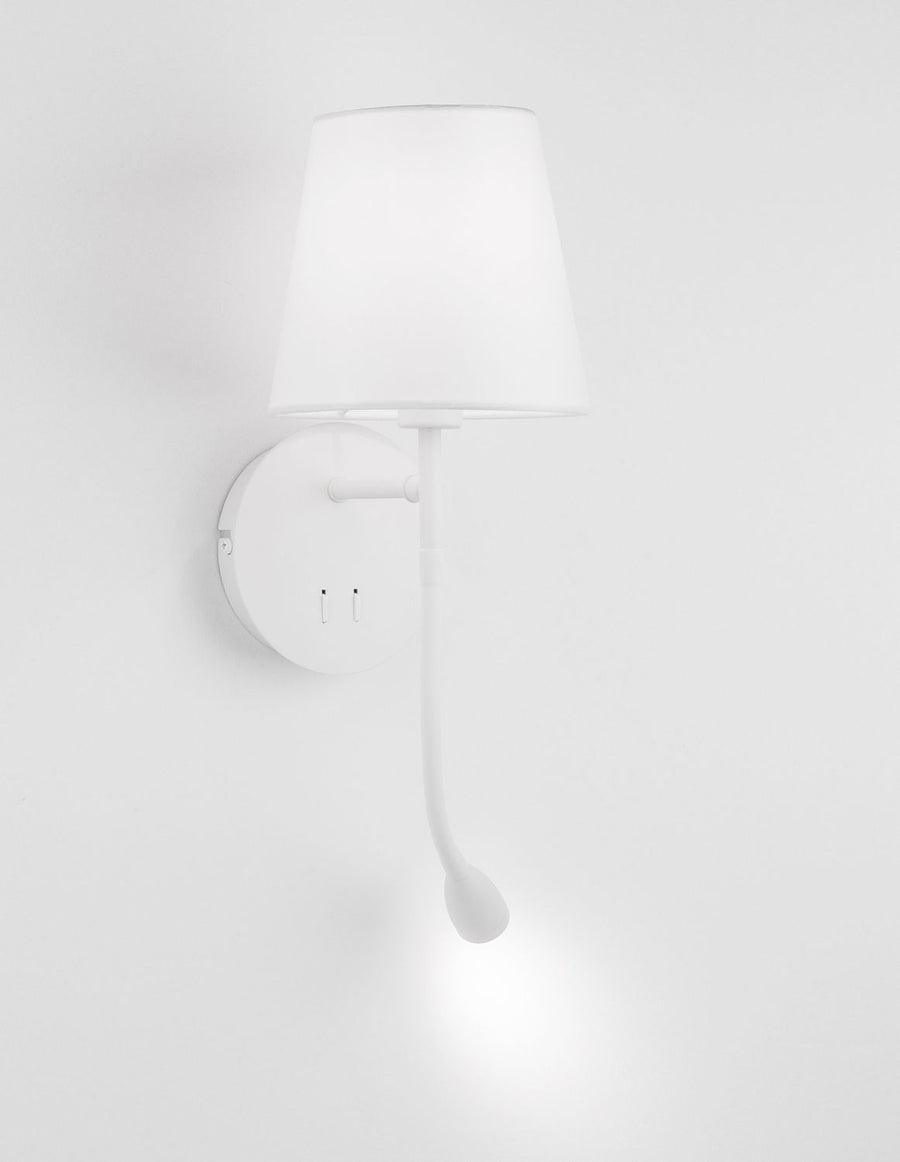 Applique murale NIA 2 lumières blanche, tissu