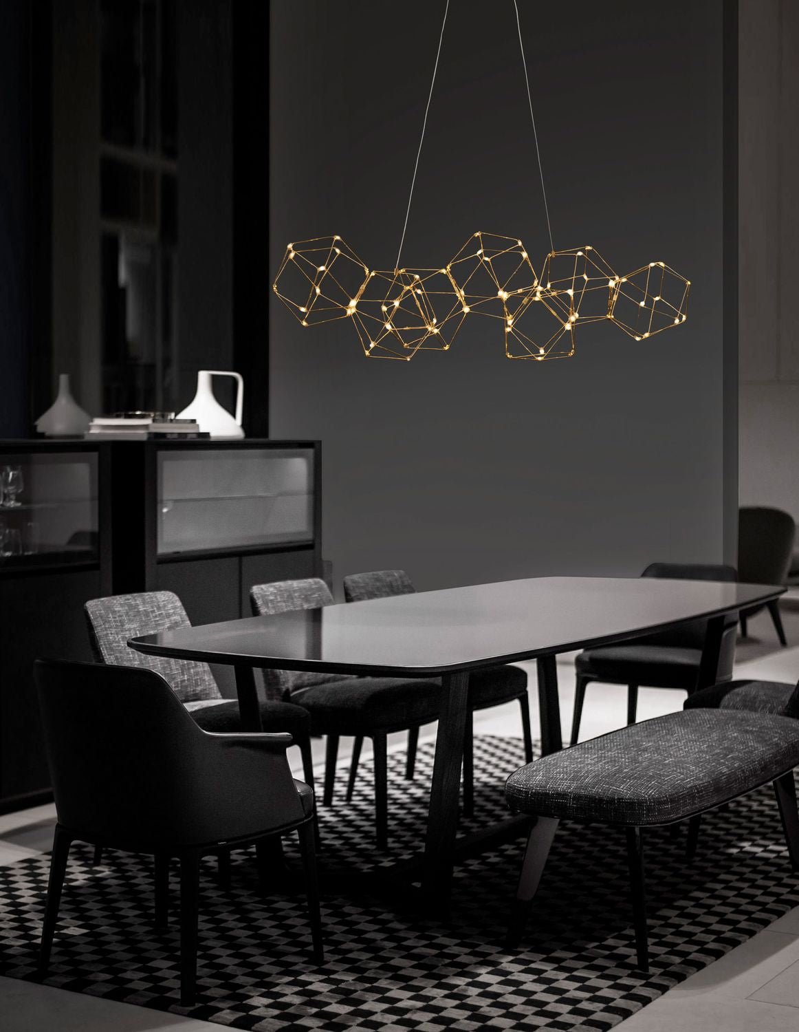 Suspension Nebula dorée, H 120 cm (9186807)
