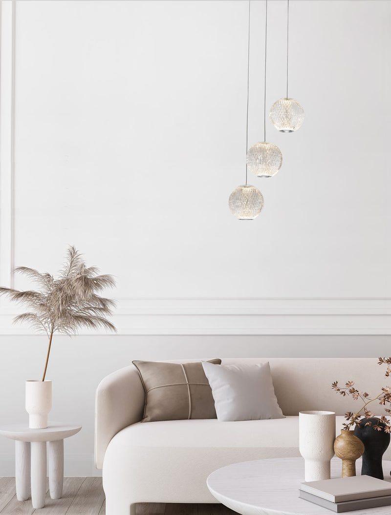 Suspension Brillante chromée, H 120 cm (9186909)