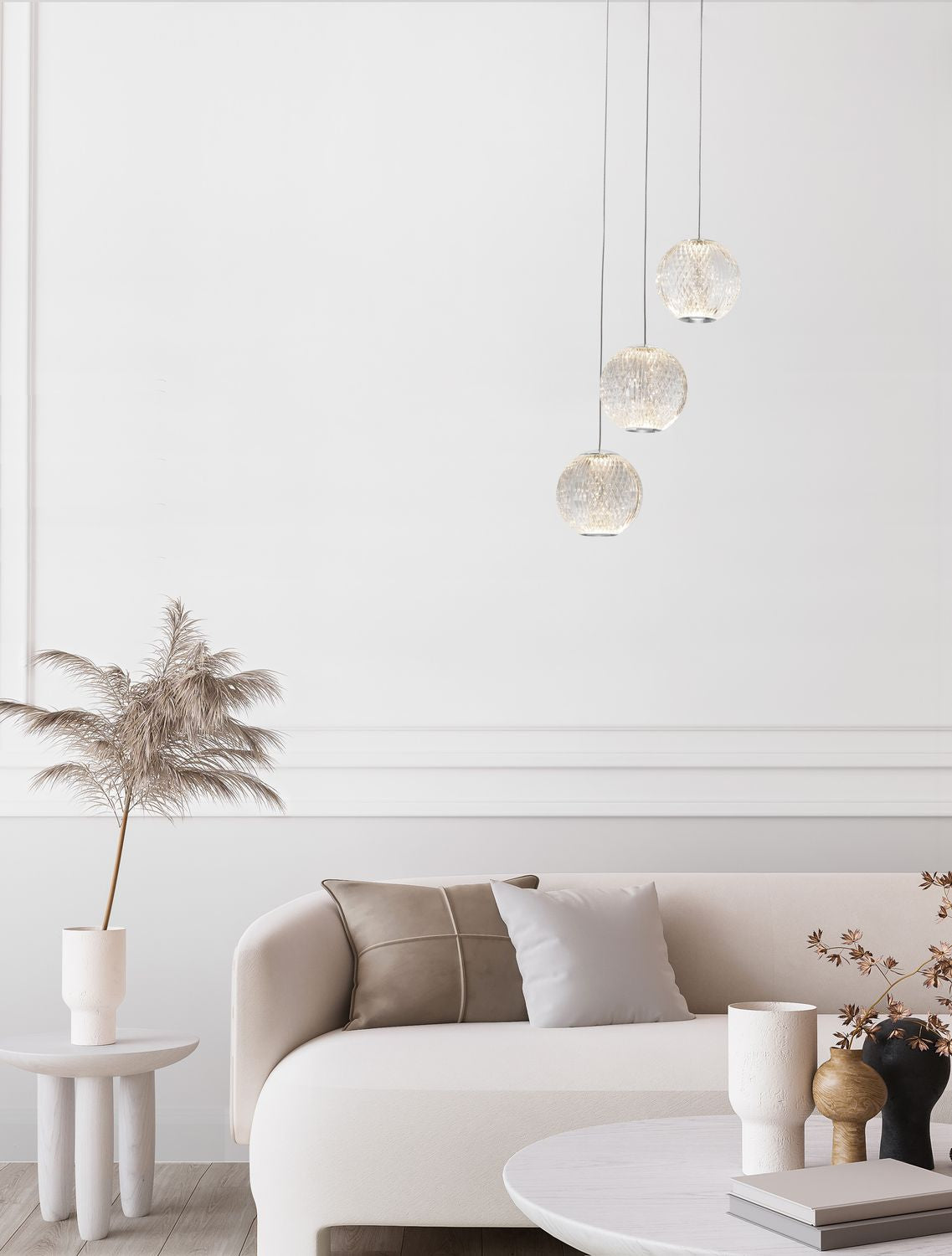 Suspension Brillante chromée, H 120 cm (9186909)