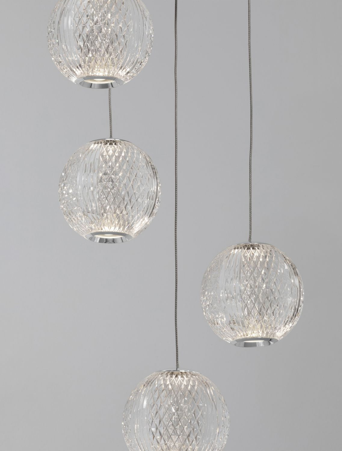 Suspension Brillante chromée, H 120 cm (9186910)