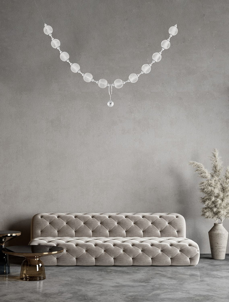 Suspension Brillante chromée, L 185 cm