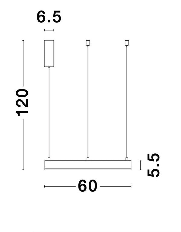 Suspension Motif noire, H 200 cm (9190840)