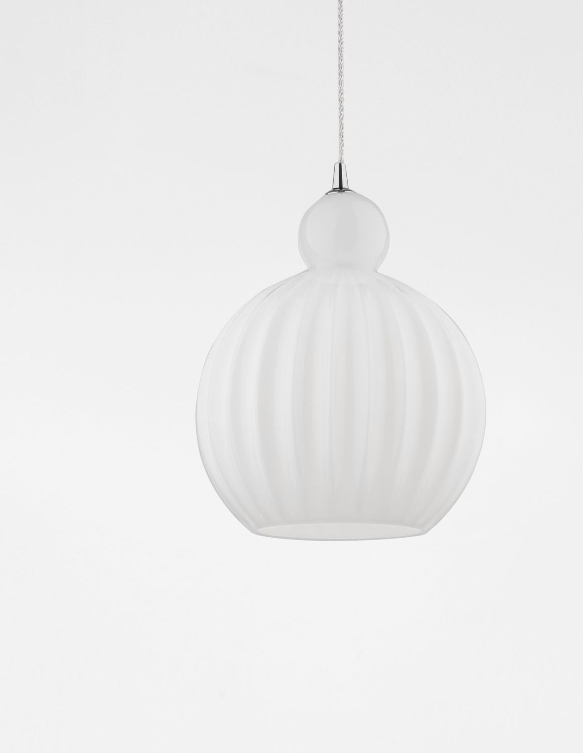 Suspension Odell blanche, verre