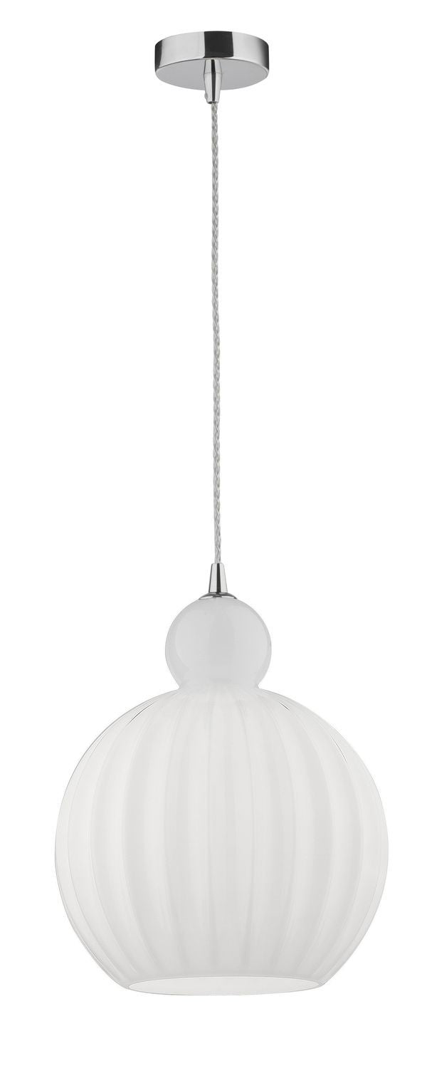 Suspension Odell blanche, verre