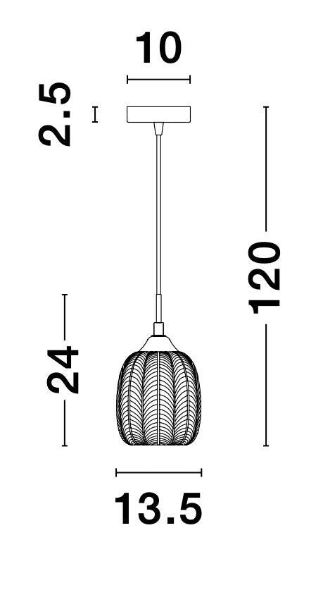 Suspension Vario dorée, verre