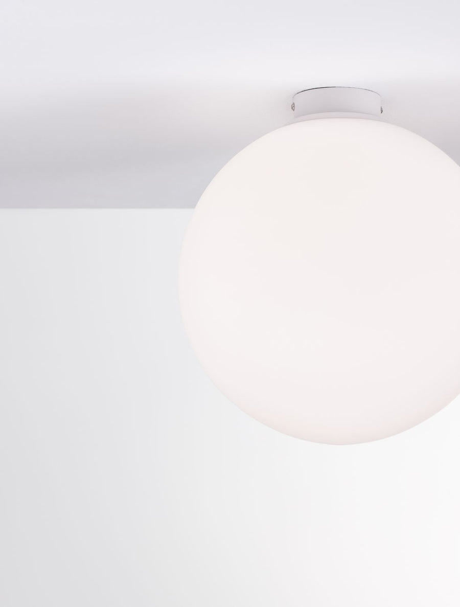 Plafonnier Nevoso blanc, verre