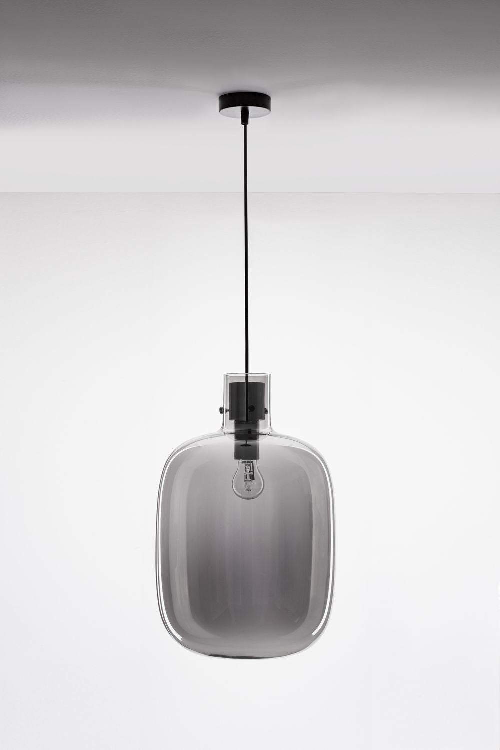Suspension Cinzia noire, verre, H 248 cm