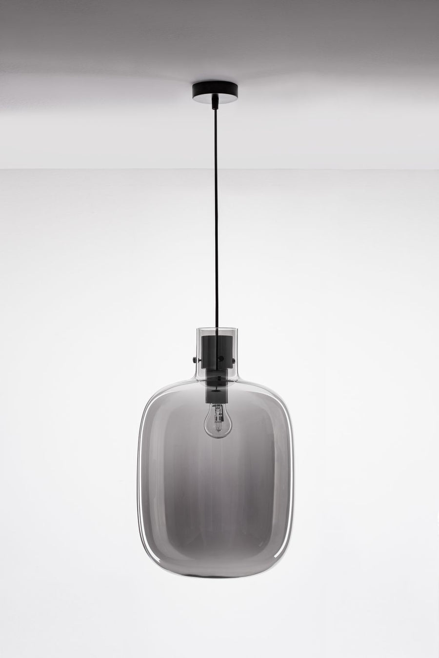 Suspension Cinzia noire, verre, H 248 cm