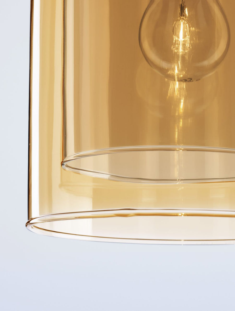 Suspension Velor noire, verre