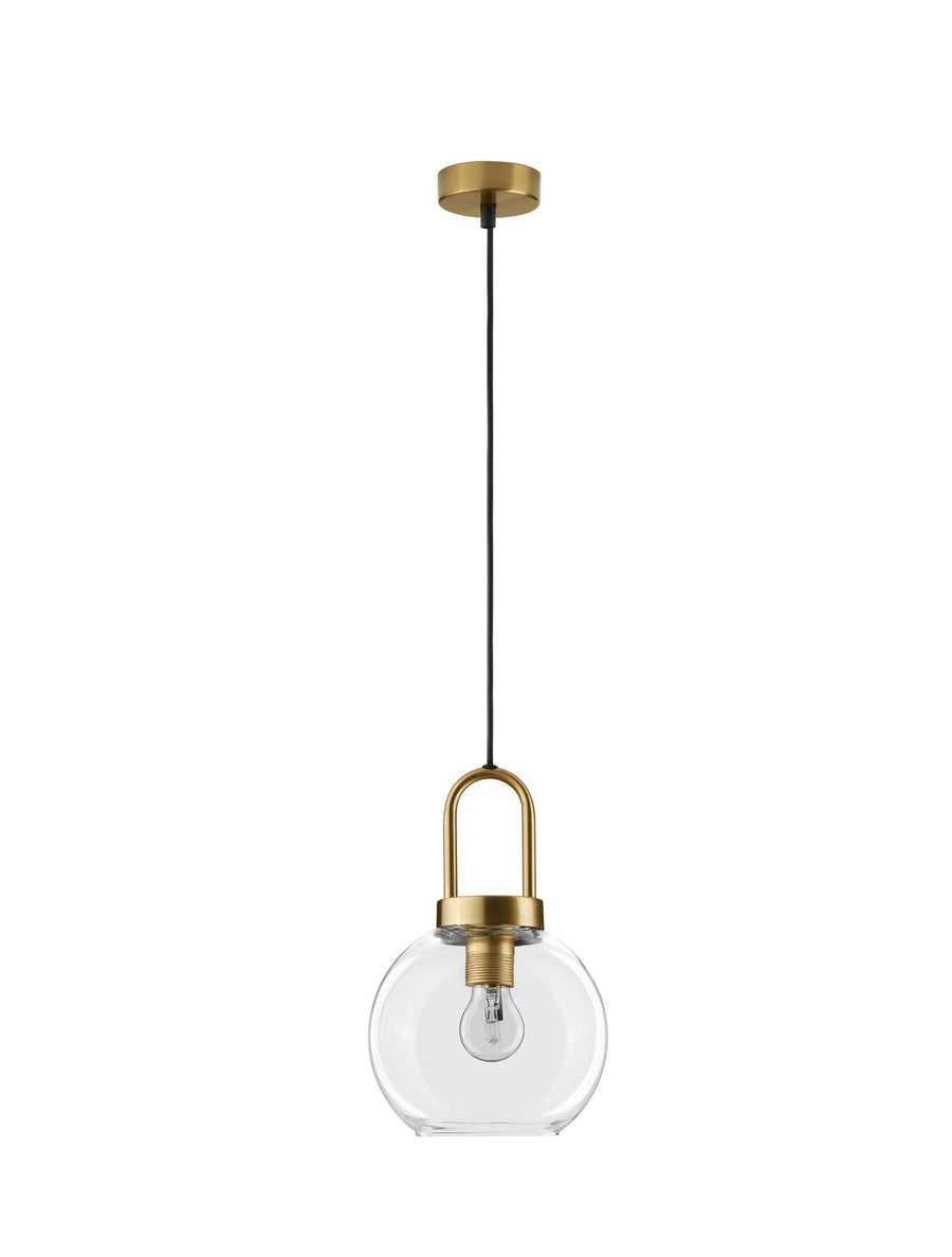 Suspension Irvine dorée, verre, H 230 cm