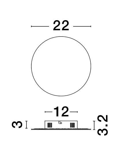 Applique murale Cyrcle noire, H 22 cm