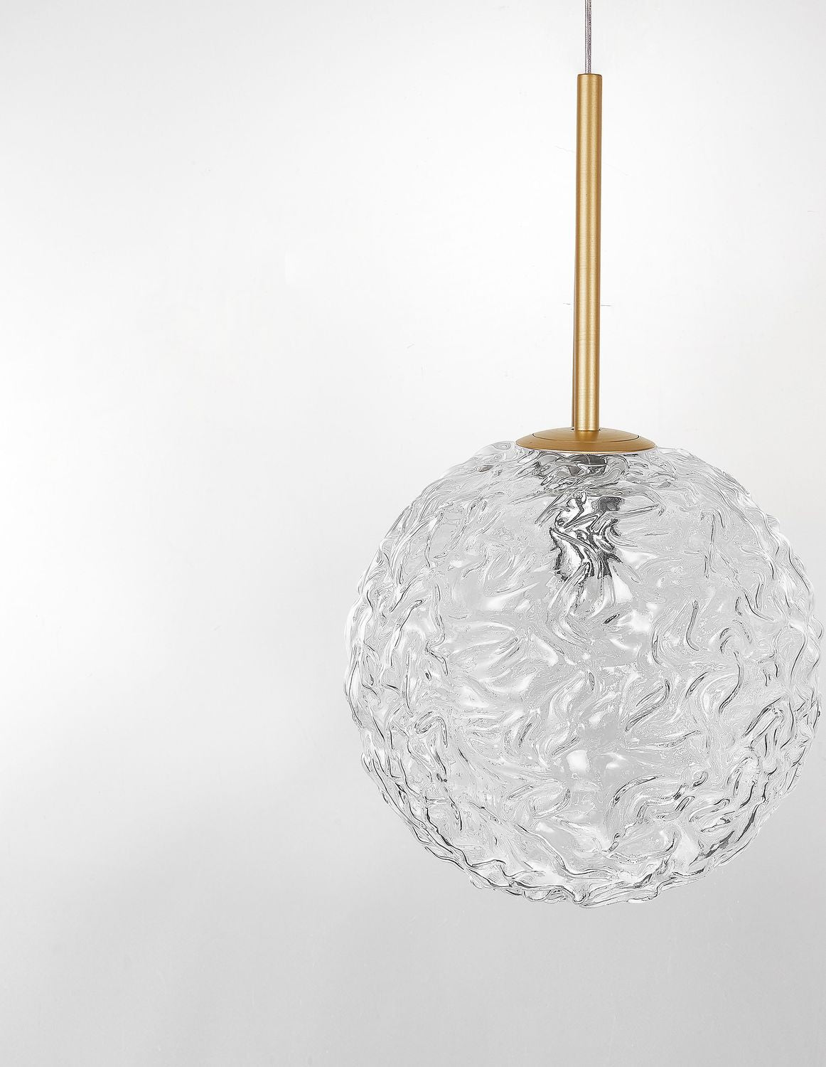 Suspension Mirano dorée et transparente, verre