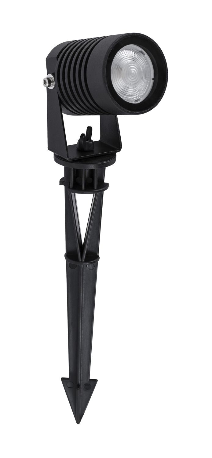 Projecteur extérieur Stake noir, verre, H 33 cm