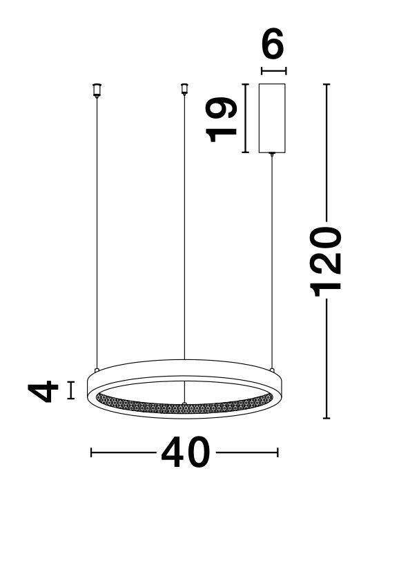 Suspension Preston dorée, H 120 cm (9285401)