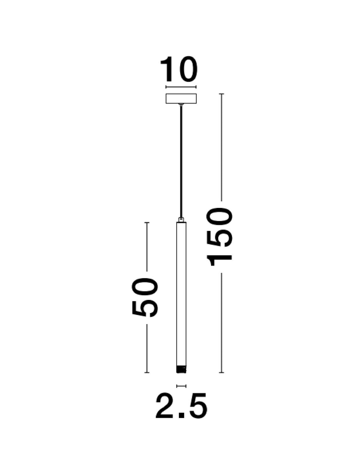 Suspension Trimle noire, H 150 cm (9287920)