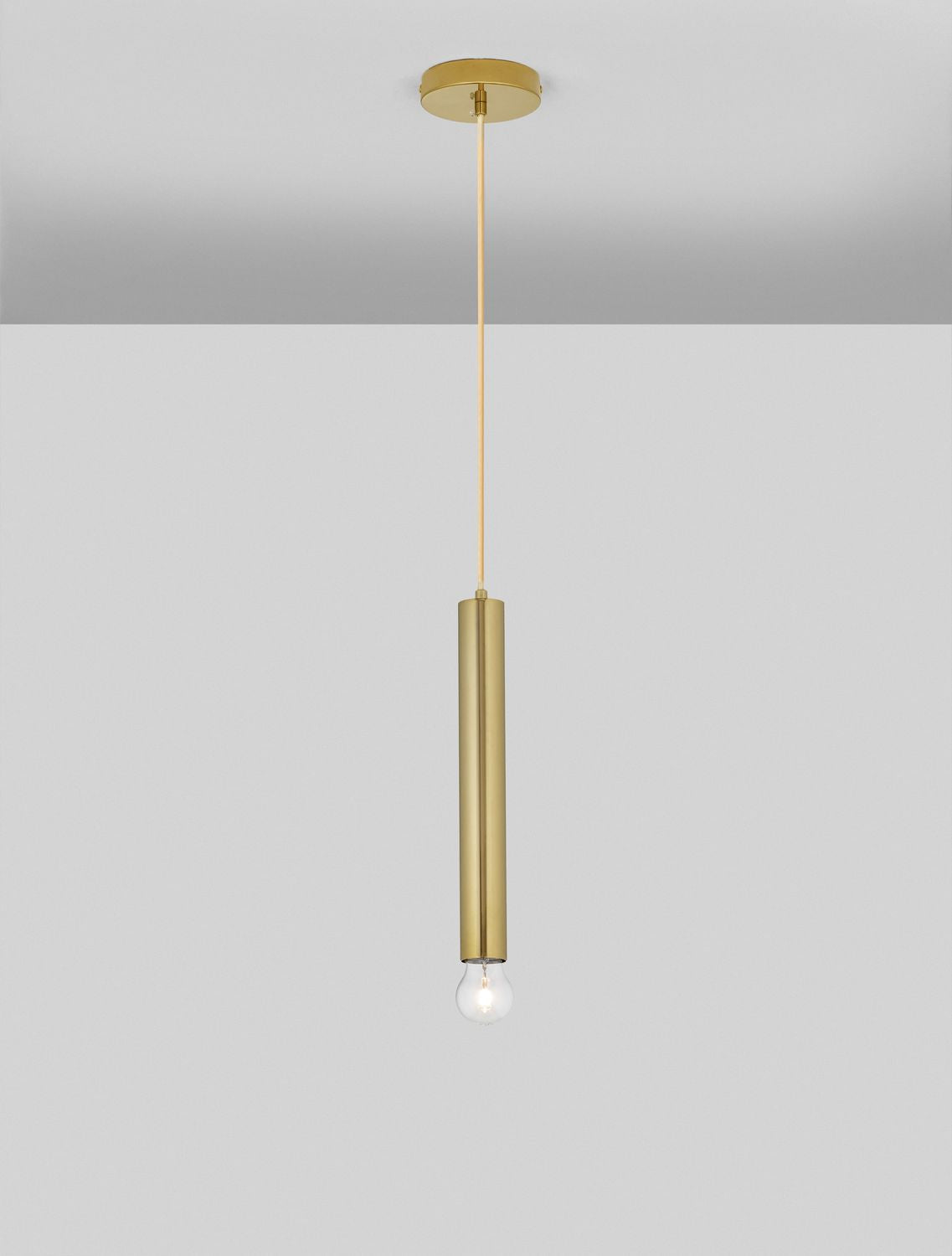 Vue de face du cylindre laiton terminé par une ampoule transparente