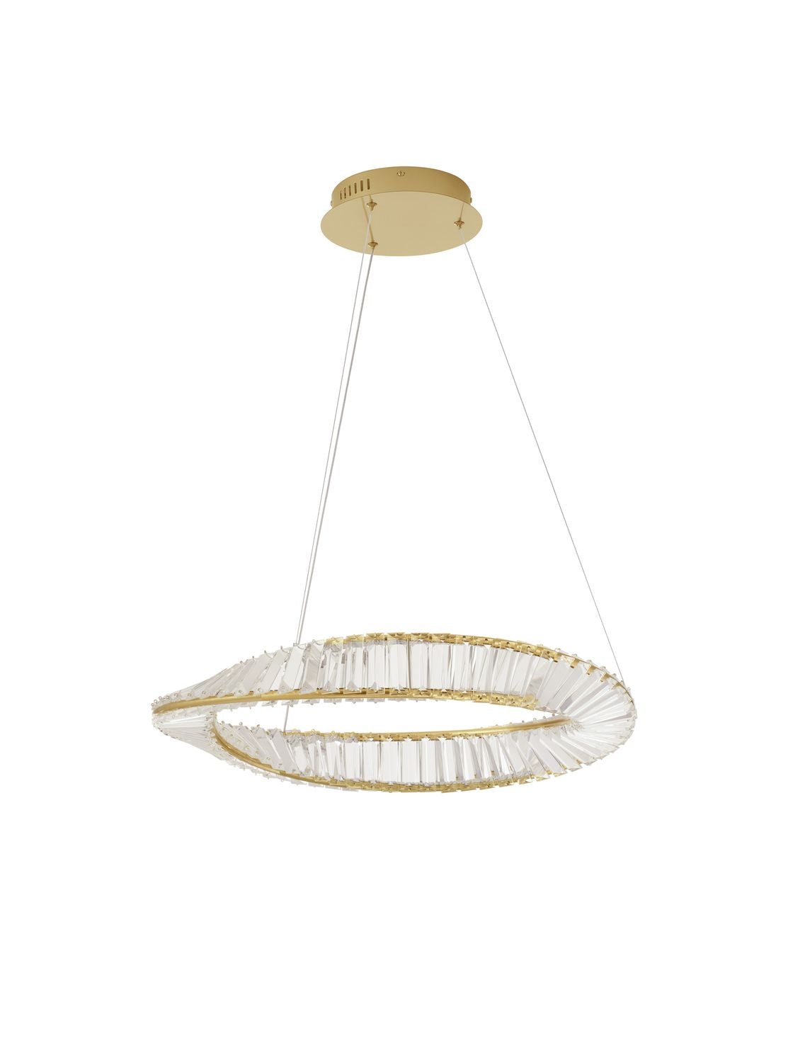 Suspension Aurelia dorée, cristal, H 120 cm (9333061)