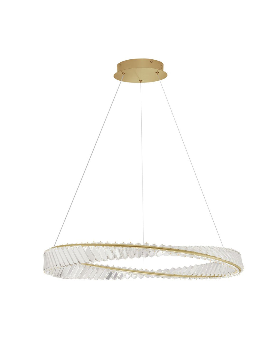 Suspension Aurelia dorée, cristal, H 120 cm (9333062)