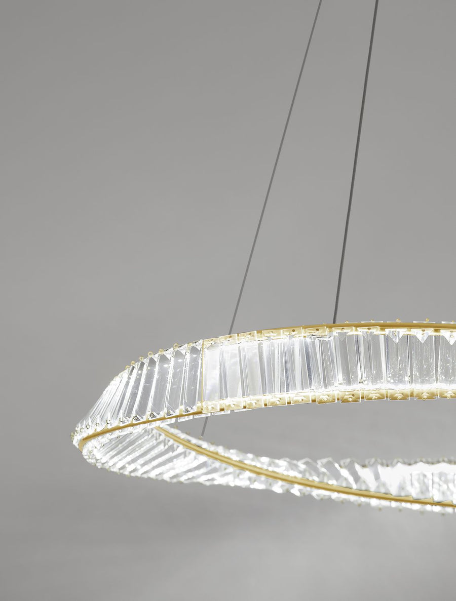 Suspension Aurelia dorée, cristal, H 120 cm (9333062)