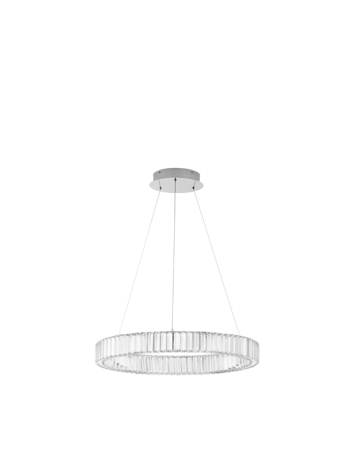 Suspension Aurelia chromée, cristal, H 150 cm (9333066)
