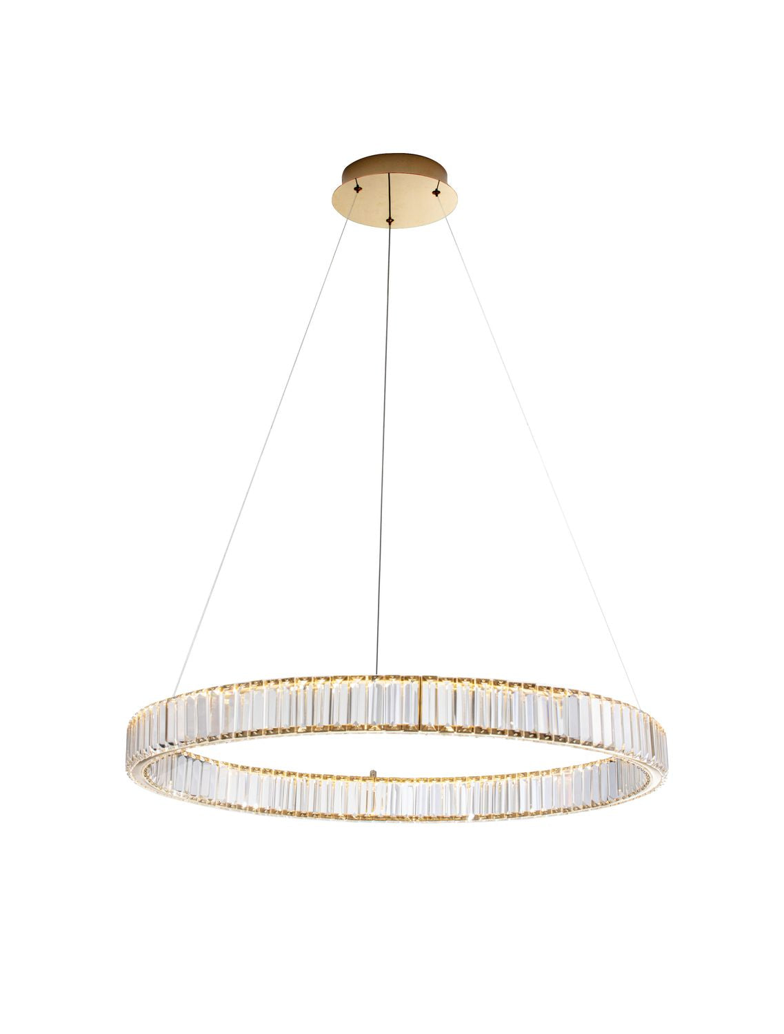 Suspension Aurelia dorée, cristal, H 150 cm (9333076)