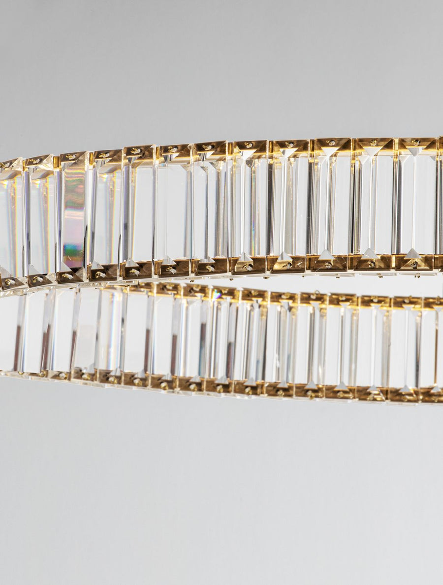 Suspension Aurelia dorée, cristal, H 150 cm (9333076)