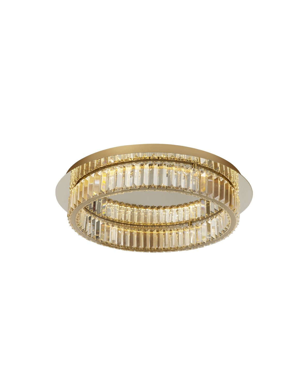Plafonnier Aurelia doré, cristal, Ø 50 cm