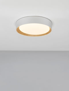 Plafonnier Stake blanc, bois, Ø 35 cm