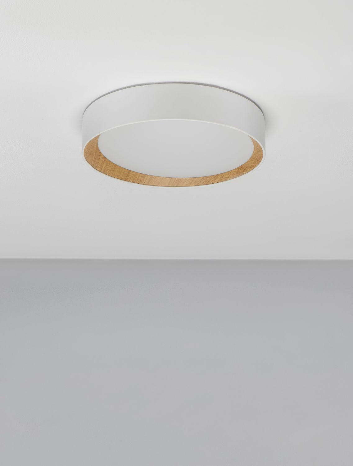Plafonnier Stake blanc, bois, Ø 35 cm