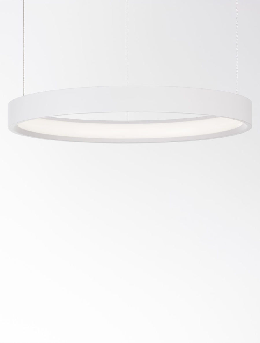 Vue de dessous de la bague éclairée, lumière homogène et blanche