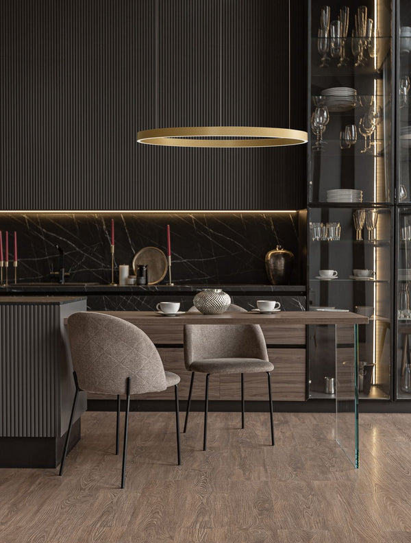 Suspension Elowen dorée, H 200 cm