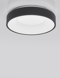 Plafonnier Rando Thin noir, Ø 38 cm