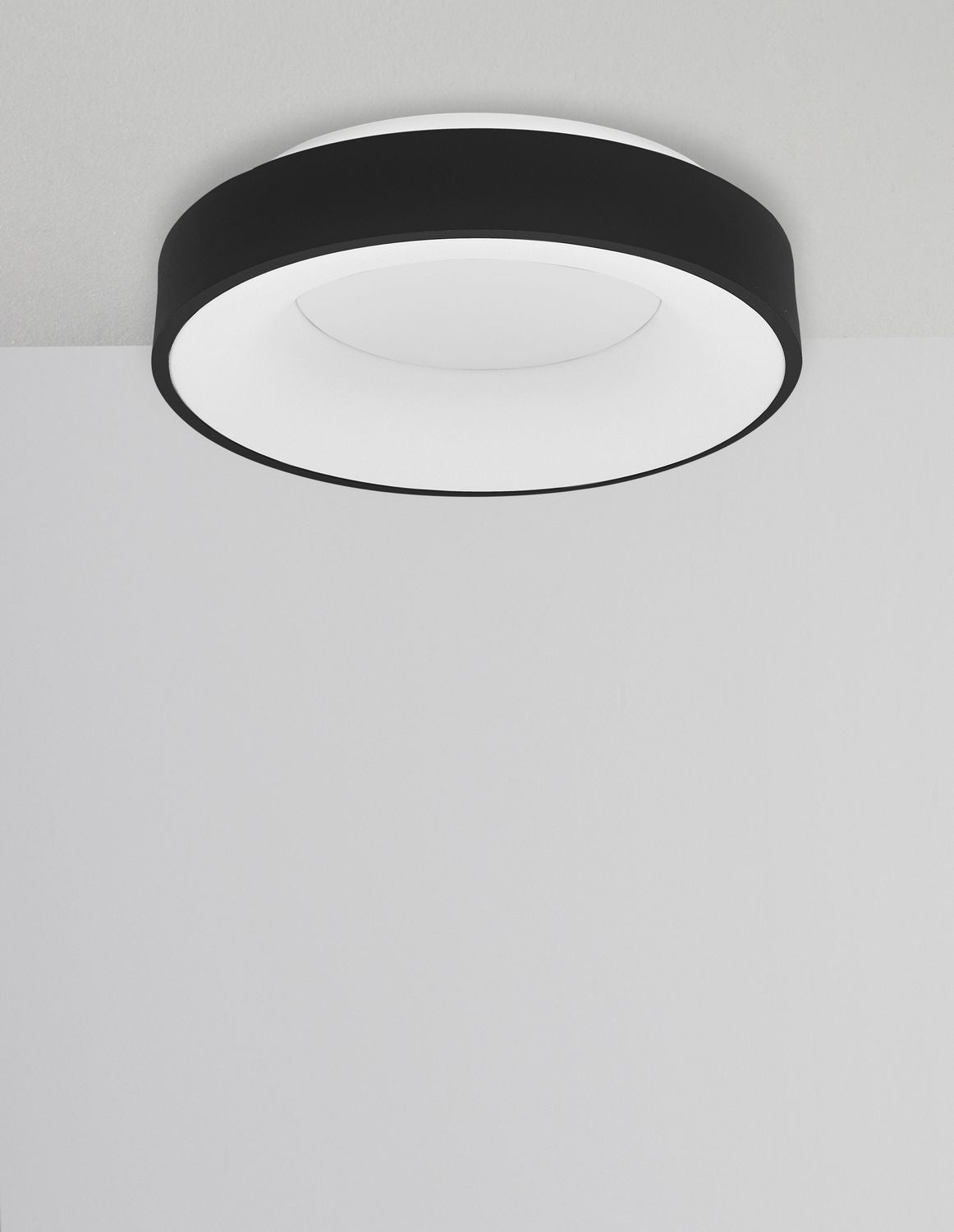 Plafonnier Rando Thin noir, Ø 38 cm