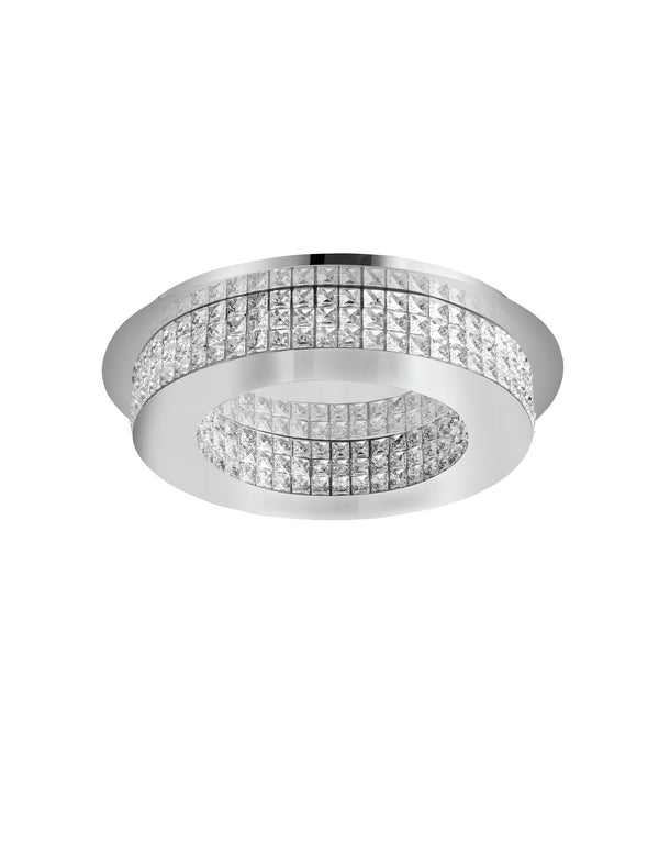 Plafonnier Zeffari chromé, cristal