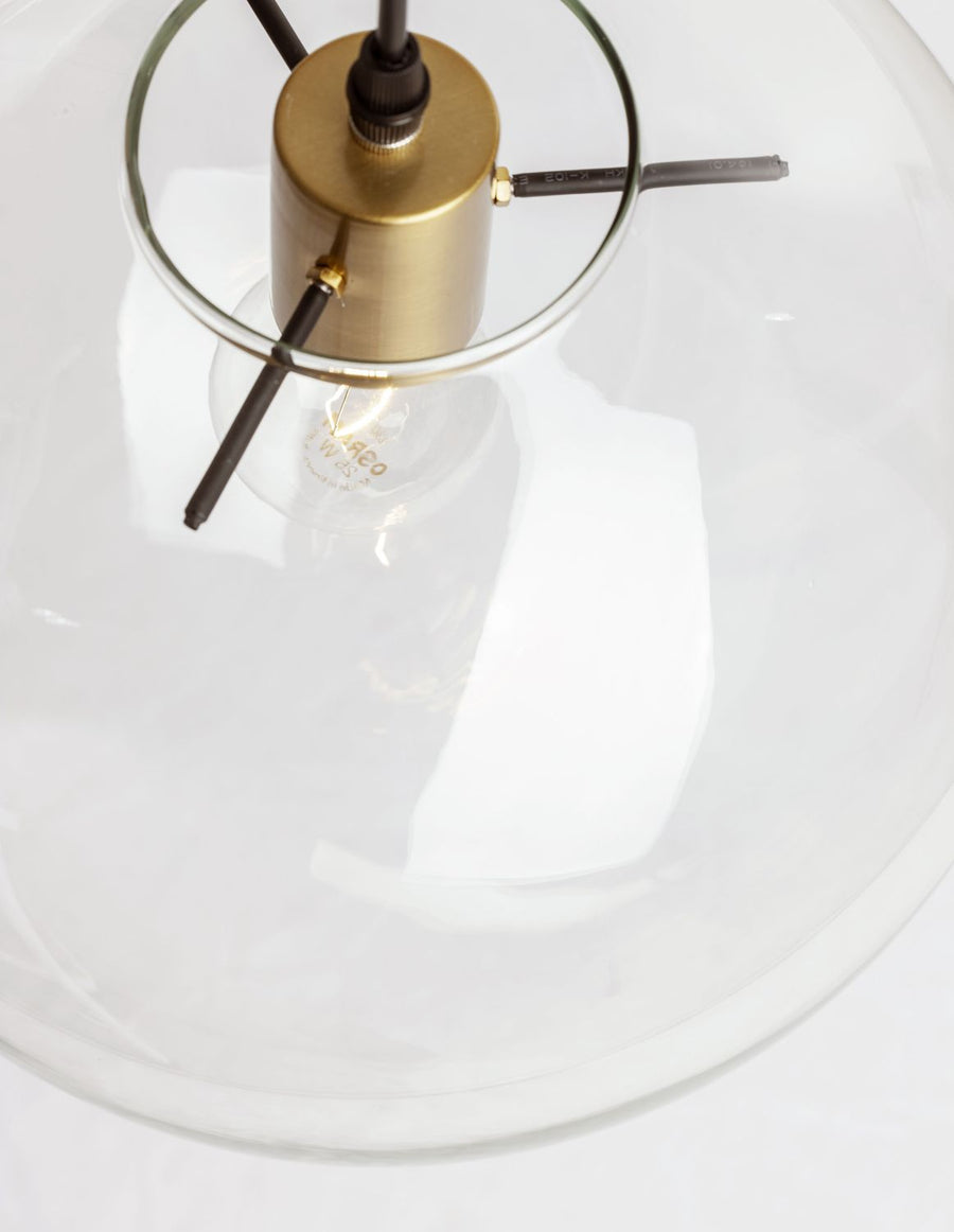 Suspension Mirale noire, verre, H 187 cm
