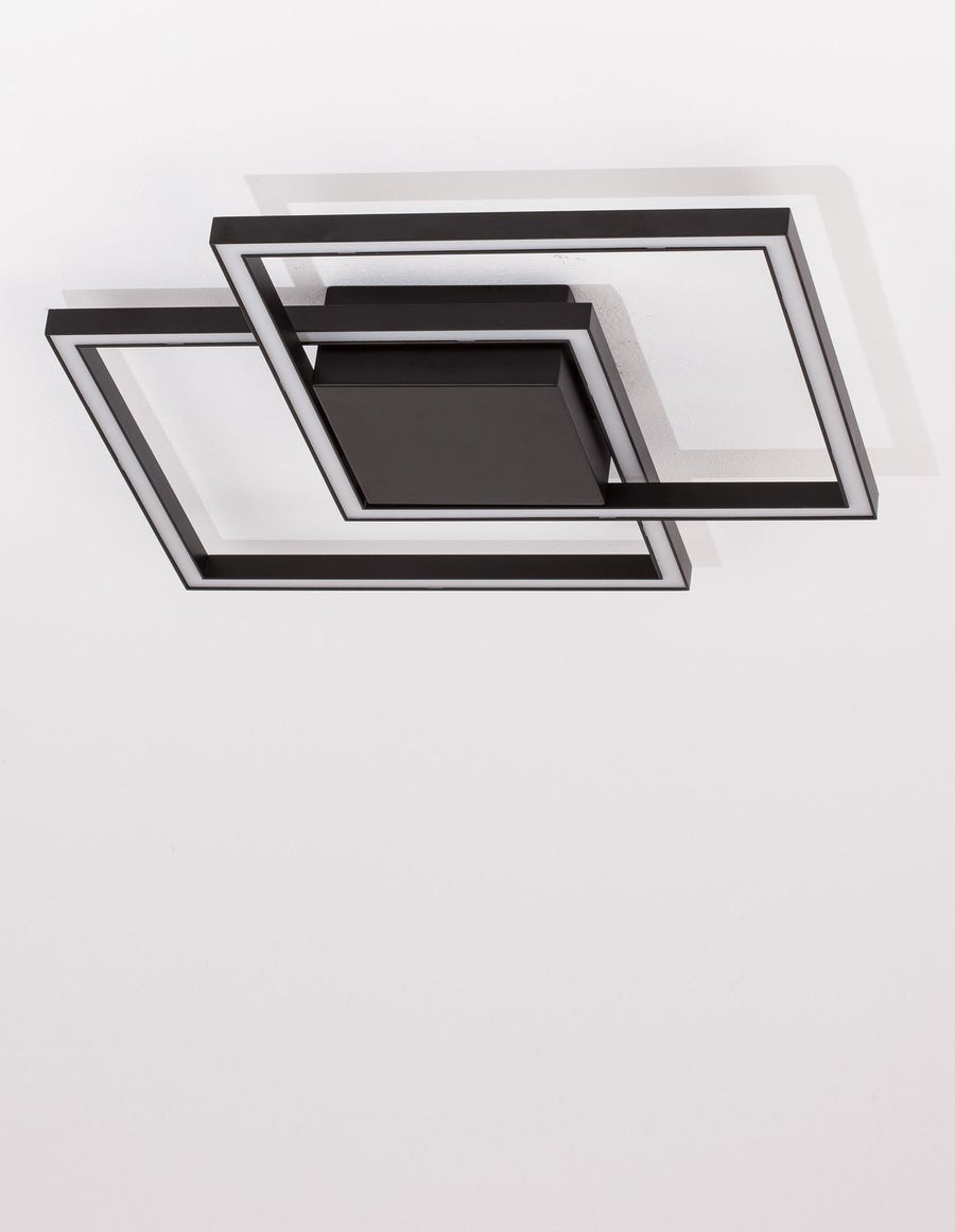 Plafonnier Bilbao noir, L 46 cm